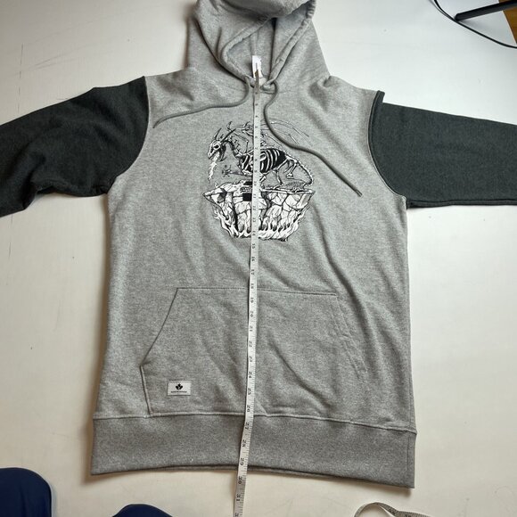 Y2K RDS Red Dragon Mens M Hoodie Skateboard Graphic Dragon Grey CANADA MADE - Picture 12 of 14